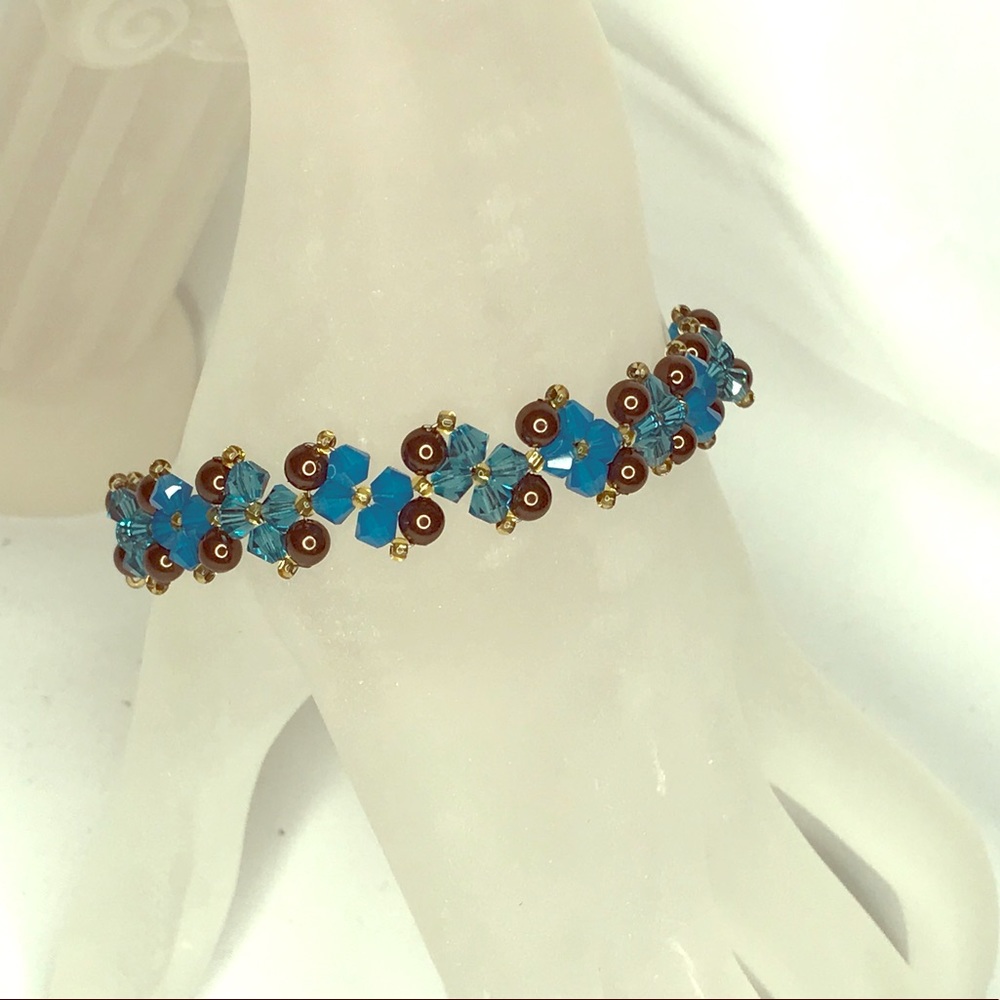 Swarovski crystal and pearl bracelet